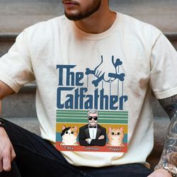 Custom The Cat Father Shirt with Pet Portrait, Pet Lover Gift, Funny Fathers Day Gift for Cat Dad, Cat Owner Gift, Gift