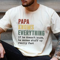 Fathers Day Shirt for Men, Papa Knows Everything Shirt, Papa Shirt, Fathers Day Gift for Papa, Papa Birthday Gift, Papa