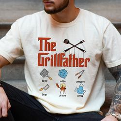 Fathers Day Shirt for Dad, Custom Dad Shirt, The Grillfather Shirt, Grill Dad Gifts, Personalized Gift for Papa Stepdad,