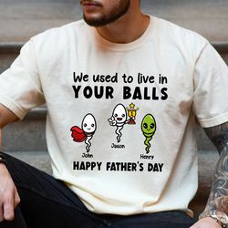 Fathers Day Shirt, Funny Dad Shirt, Fathers Day Gift From Kids, Personalozed Gifts For Dad, We Used To Live In Your Ball