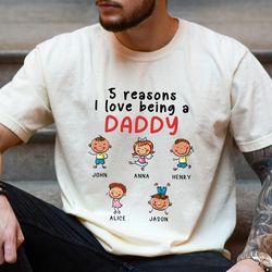 Personalized Daddy Shirt with Kids Name, Custom Gift for Daddy, Fathers Day Gift for Dad, Dad Birthday Gift, Dad Gifts