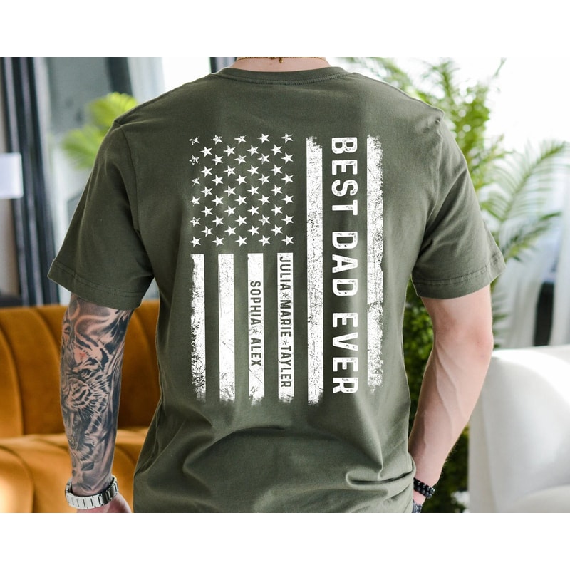 Custom Dad Shirt with Kids Names, Best Dad Ever Shirt, Dad Hoodie, Dad Sweatshirt, Fathers Day Gifts, Dad Birthday Gifts, Gift for Husband.jpg