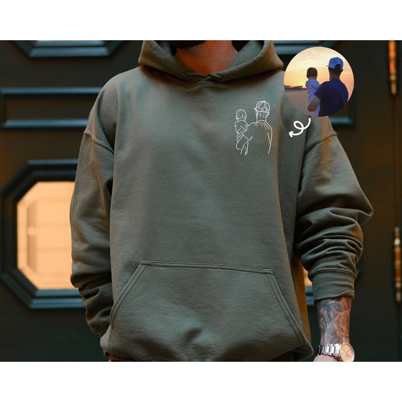 Custom Photo Hoodie for Dad, Father's Day Sweatshirt, Personalized Dad Portrait, Fathers Day Gifts, Dad Birthday Gifts, Gift for Husband.jpg