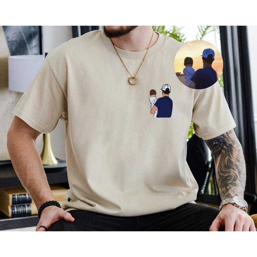 Custom Photo Shirt for Dad, Father's Day Tshirt, Fathers Day Gifts, Personalized Dad Portrait Shirt, Dad Birthday Gifts, Gift for Husband.jpg