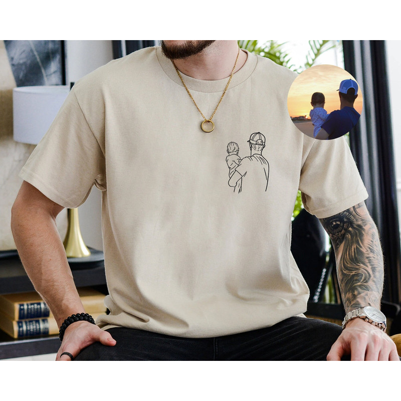 Custom Photo Shirt for Dad, Father's Day Tshirt, Personalized Dad Portrait Shirt, Fathers Day Gifts, Dad Birthday Gifts, Gift for Husband.jpg