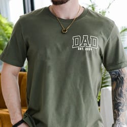 personalized dad shirt, dad est 2024 tshirt, custom gift for dad, fathers day shirt, pregnancy announcement for dad, new