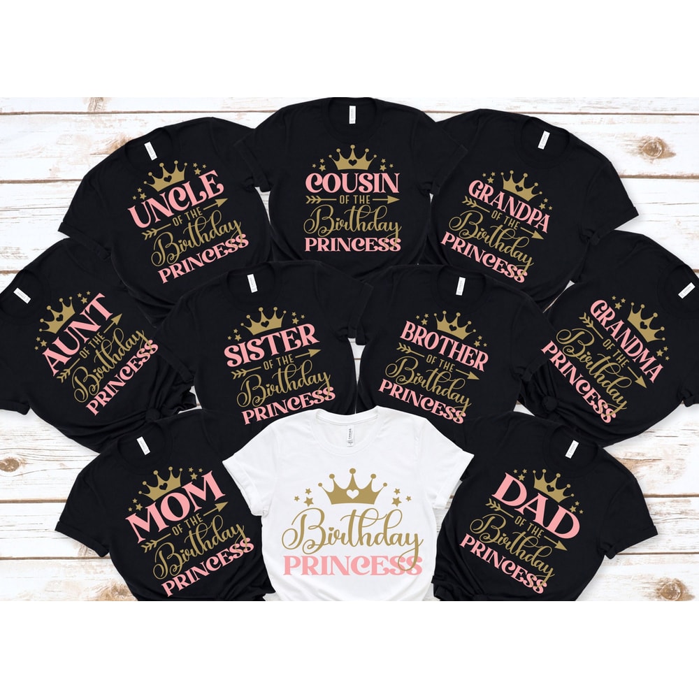 Family Matching Girl Princess Birthday Shirts, Birthday Girl Shirt, Birthday Girl Party, Princess Theme Party, Princess Birthday Shirt.jpg
