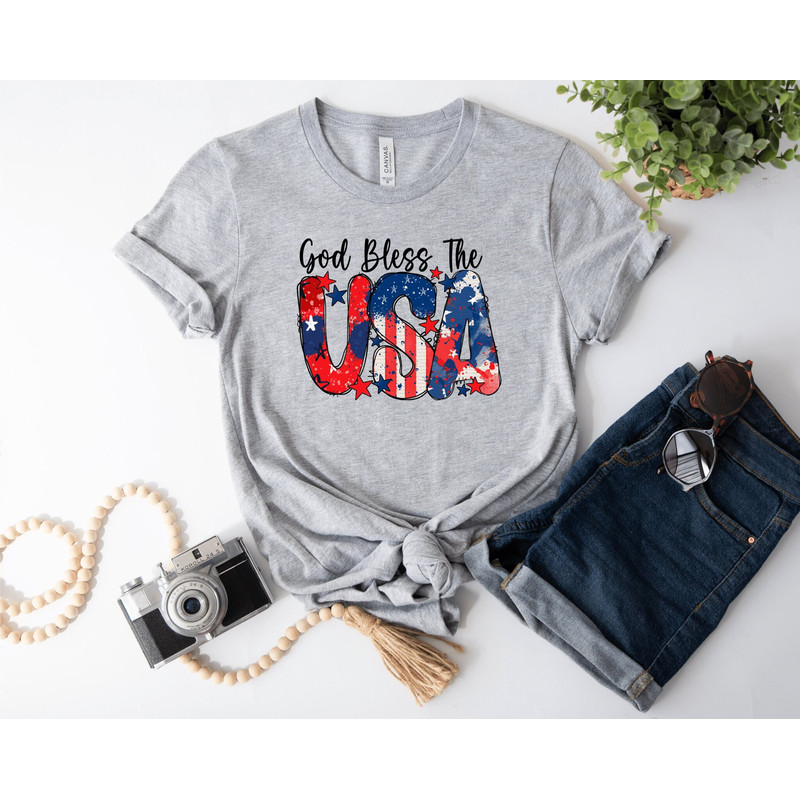God Bless The USA Shirt, 4th of July Gift, American Pride Shirt, 4th of July Shirt for Women and Men, Patriotic Shirt, American Flag Shirt.jpg