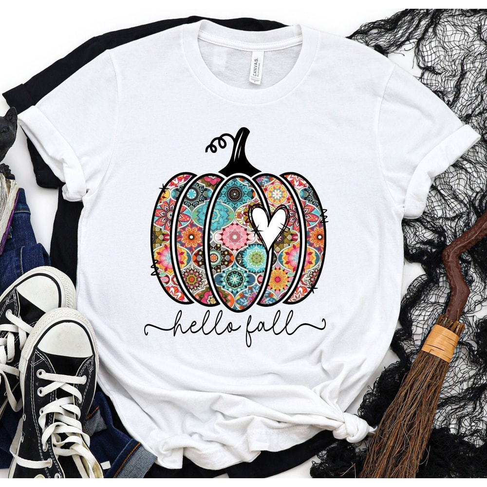 Hello Fall tshirt, Thanksgiving , Family tshirt, Funny Thanksgiving Shirt, Women Fall, Cute Autumn shirt.jpg