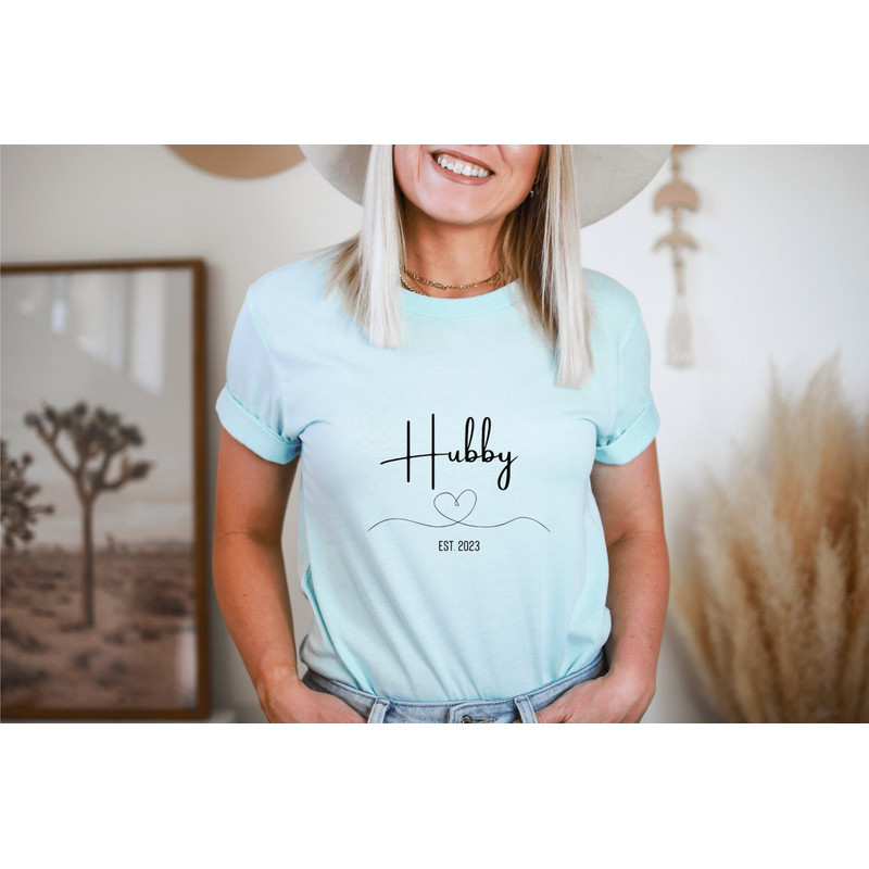 Hubby Est 2023 Shirt, Hubby T-Shirt For The Bride, Engagement Gift, Cute Shirt for Hubby, Cute Wedding Gift for Bride, Gift for Hubby.jpg