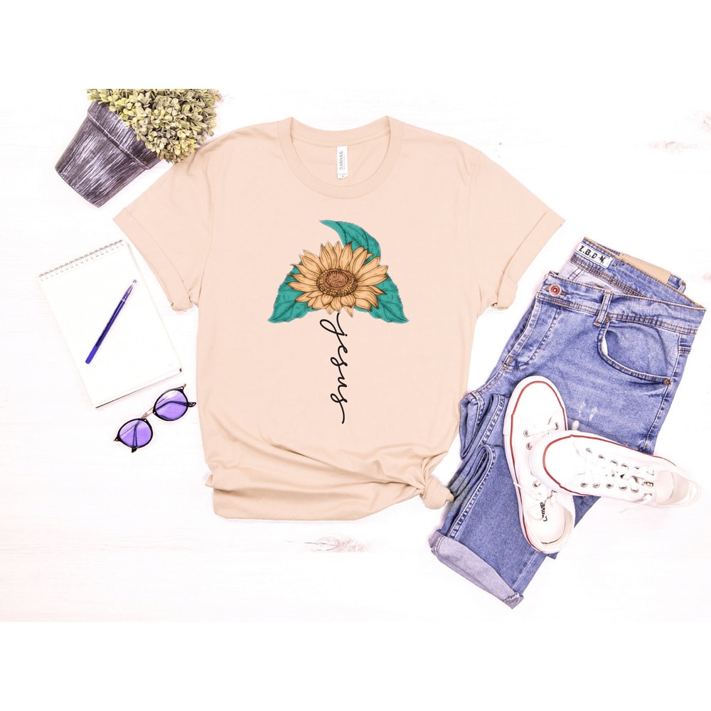 Jesus Shirt, Faith Shirt, Floral Jesus Shirt, Religious Shirt, Christian T-Shirt, Inspirational Shirt, Christian Gift, Church Shirt 1.jpg