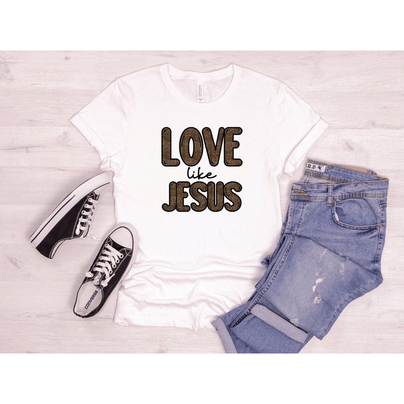 Love Like Jesus Shirt, Colorful Jesus Shirt, Christian T-Shirt, Religious Gifts, Bible Verse Shirt, Motivational Christian Shirt, Jesus Tee 1.jpg