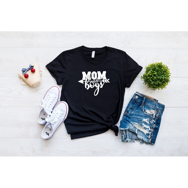 Mom of Boys, Mom Shirts with Sayings, Mom Wife Gift, Best Mom Tee, Motherhood Shirt, Mothers Day Gift, New Mom T-shirt.jpg