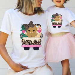 mommy and me christmas, mother daughter christmas shirts, pink santa matching christmas shirt, retro santa bodysuit baby