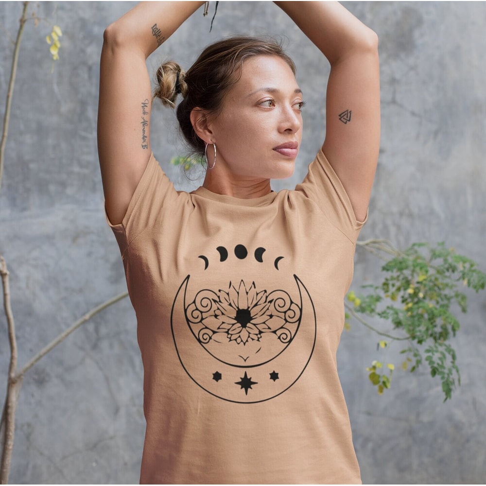 Moon Shirt, Crystal Shirt, Spiritual Moon Shirt, Spiritual Shirt, Moon and Earth Shirt, Meditation Shirt, Spiritual Tee, Lunar Tee, Lunar.jpg
