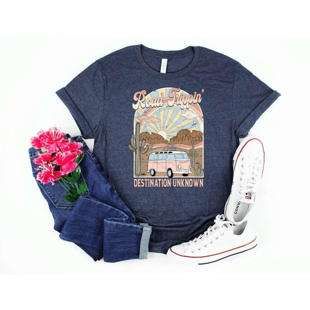Road Trippin Destination Unknown Shirt, Road Trippin Shirt, Retro Travel Shirt, Vacation Shirt, Travel Lover Shirt, Travel Shirt.jpg