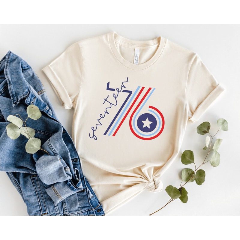 Seventeen 76 Graphic Tee, 1776 4th of July T-Shirt, American Patriotic Shirt , Independence Day Shirts.jpg