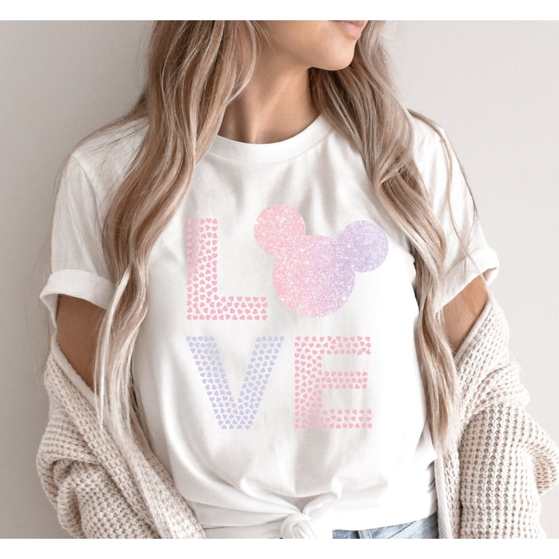 Valentines Mickey Love, Mickey Checkered Shirt, Disney Family Shirts, Minnie Mouse Tees, Vintage Disney Tee, Disneyland, Disneyworld Shirts.jpg