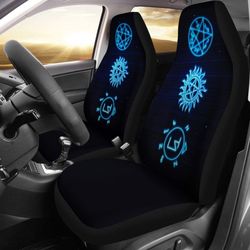 supernatural symbols art car seat covers movie