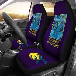 nightmare before christmas cartoon car seat covers - jack skellington and zero dog escaping seat covers