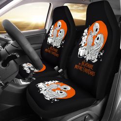 Nightmare Before Christmas Cartoon Car Seat Covers - Jack Skellington And Sally Unpainted Artwork Seat Covers