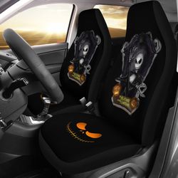 nightmare before christmas cartoon car seat covers - evil jack skellington with crying pumpkin portrait seat covers