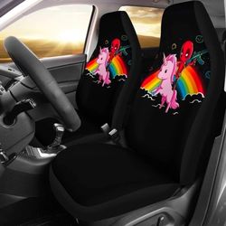 deadpool unicorn rainbow car seat covers