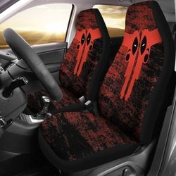 deadpool gun face car seat covers funny for fan