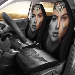 beautiful wonder woman black design dc comics car seat covers