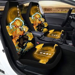zenitsu thunder breathing car seat covers custom anime demon slayer car accessories