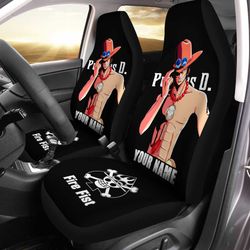 portgas d. ace car seat covers custom name one piece anime car accessories