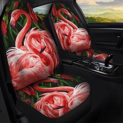 pink flamingo car seat covers custom lovely car interior accessories gifts for couple