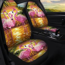 pink flamingo car seat covers custom cool car interior accessories