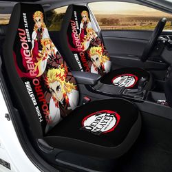 kyojuro rengoku car seat covers custom demon slayer anime gifts idea for fans
