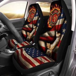 firefighter car seat covers custom american flag cool car accessories gift idea
