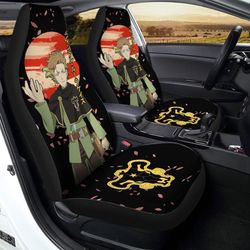 finral roulacase car seat covers custom black clover anime car interior accessories