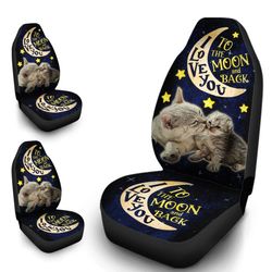 cute cat car seat covers custom i love you to the moon and back car accessories gifts idea for dad