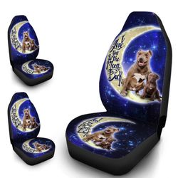 cool dad pitbull car seat covers custom i love you to the moon and back car accessories gifts idea