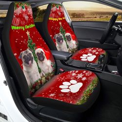 christmas pugs car seat covers custom car interior accessories