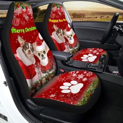 chihuahuas christmas car seat covers custom car accessories gifts for dog lovers