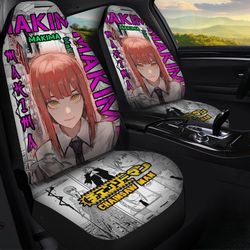 chainsaw man makima car seat covers custom anime car interior accessories