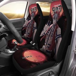 akaza car seat covers custom moonlight demon slayer anime car accessories