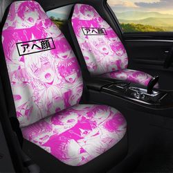 ahegao yaoi car seat covers custom pink car interior accessories