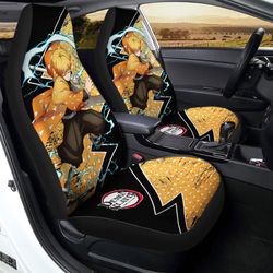 agatsuma zenitsu car seat covers custom demon slayer anime car accessories