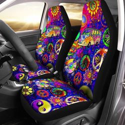 peace signs car seat covers pattern custom colorful car accessories