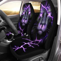 lion lightning car seat covers custom purple car accessories