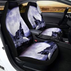 howling wolf car seat covers custom cool car interior accessories