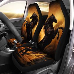 black horse rearing car seat covers custom horse car accessories