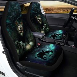angry wolf car seat covers custom car interior accessories