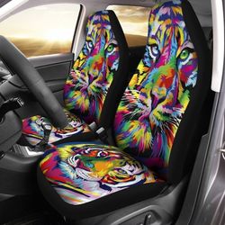 watercolor tiger car seat covers custom wild animal car accessories